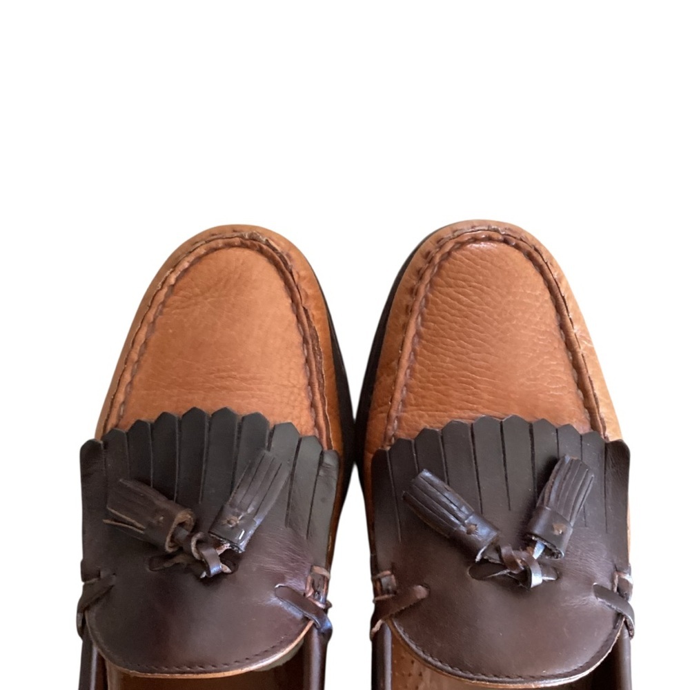 Allen Edmonds Nassau Two-Tone Brown Tasseled Leather Loafers Men’s Size 11.5 - Picture 8 of 16
